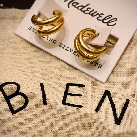 Madewell Jewelry - Madewell gold split mini hoop earrings NWT